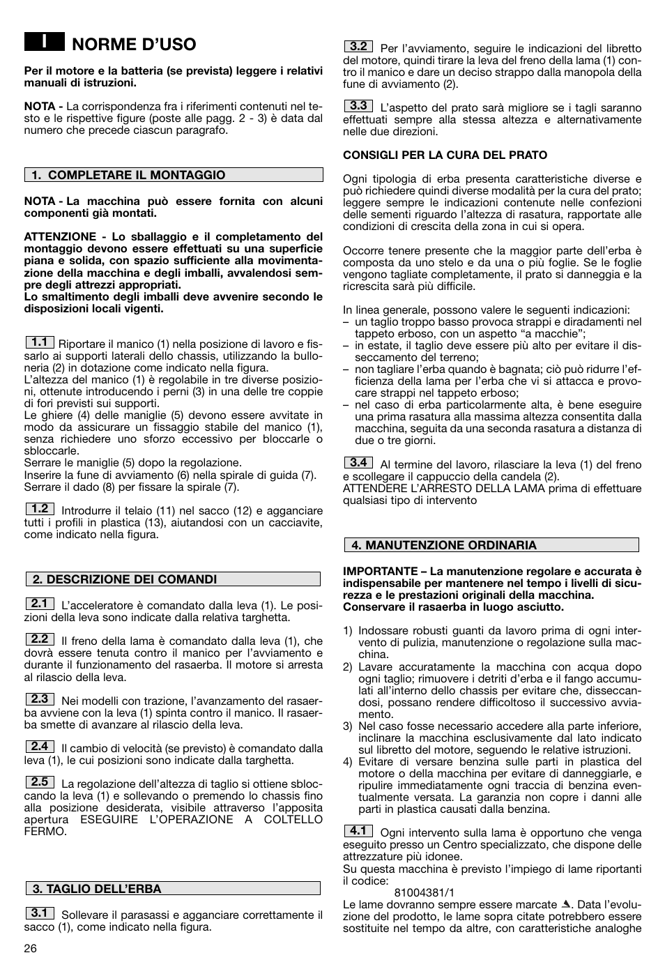 Norme d’uso | Makita PLM5115 User Manual | Page 26 / 132