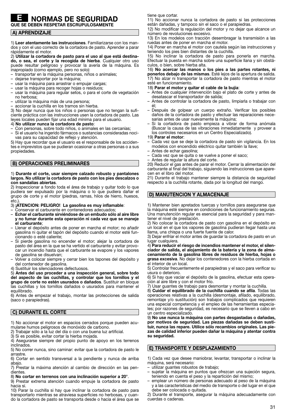 Normas de seguridad | Makita PLM5115 User Manual | Page 31 / 132