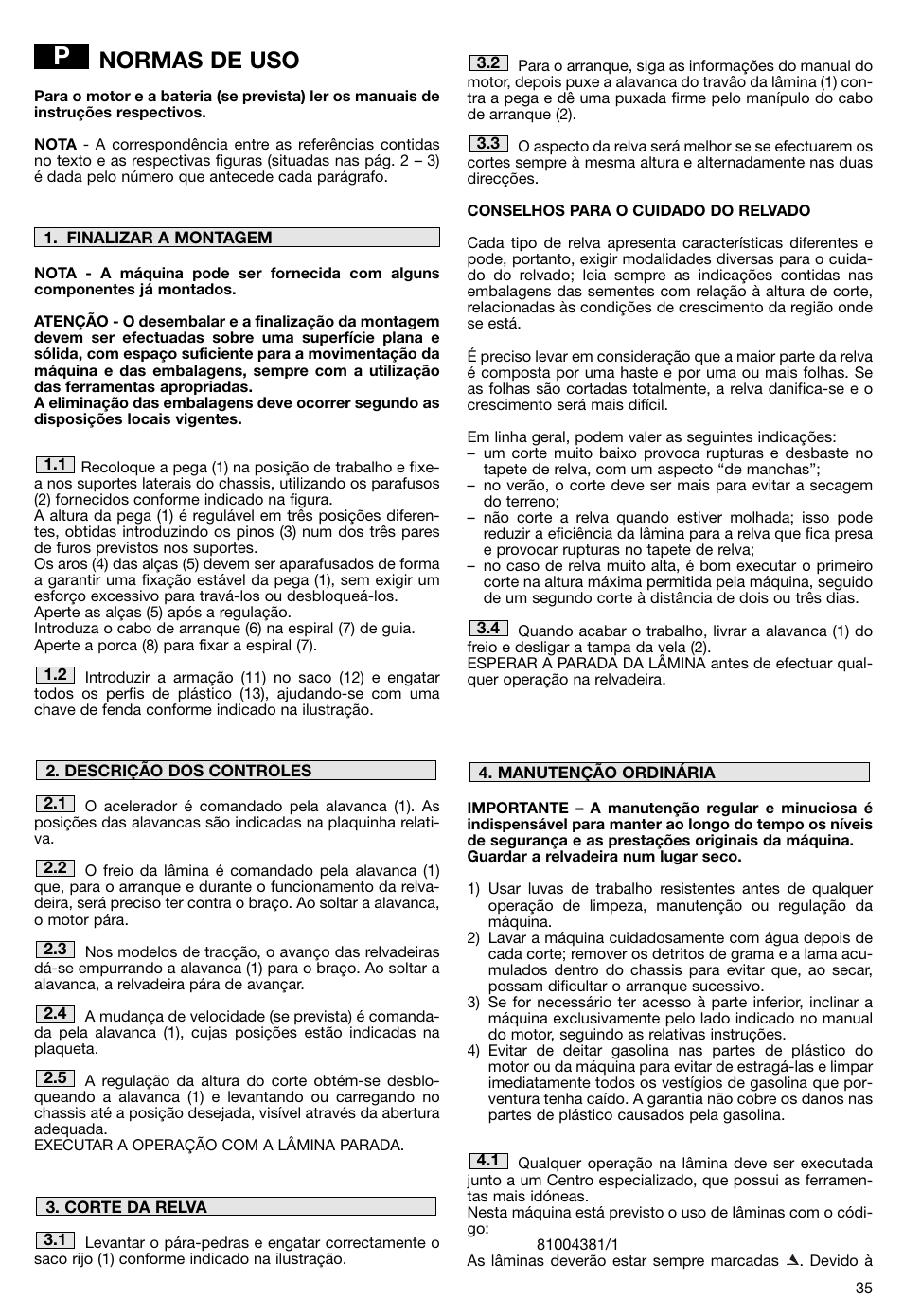 Normas de uso | Makita PLM5115 User Manual | Page 35 / 132