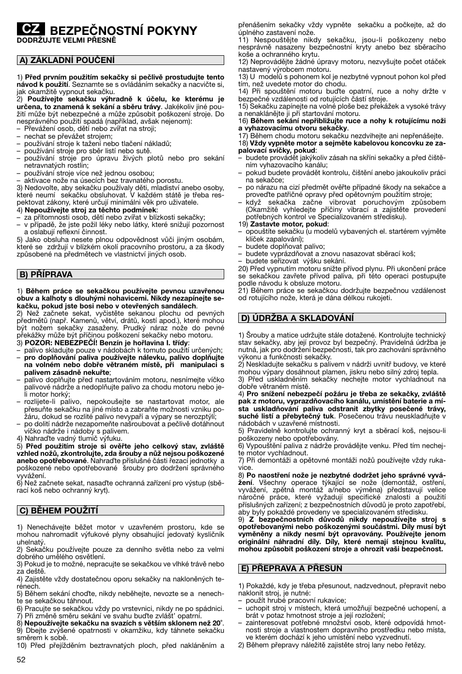 Bezpečnostní pokyny | Makita PLM5115 User Manual | Page 52 / 132