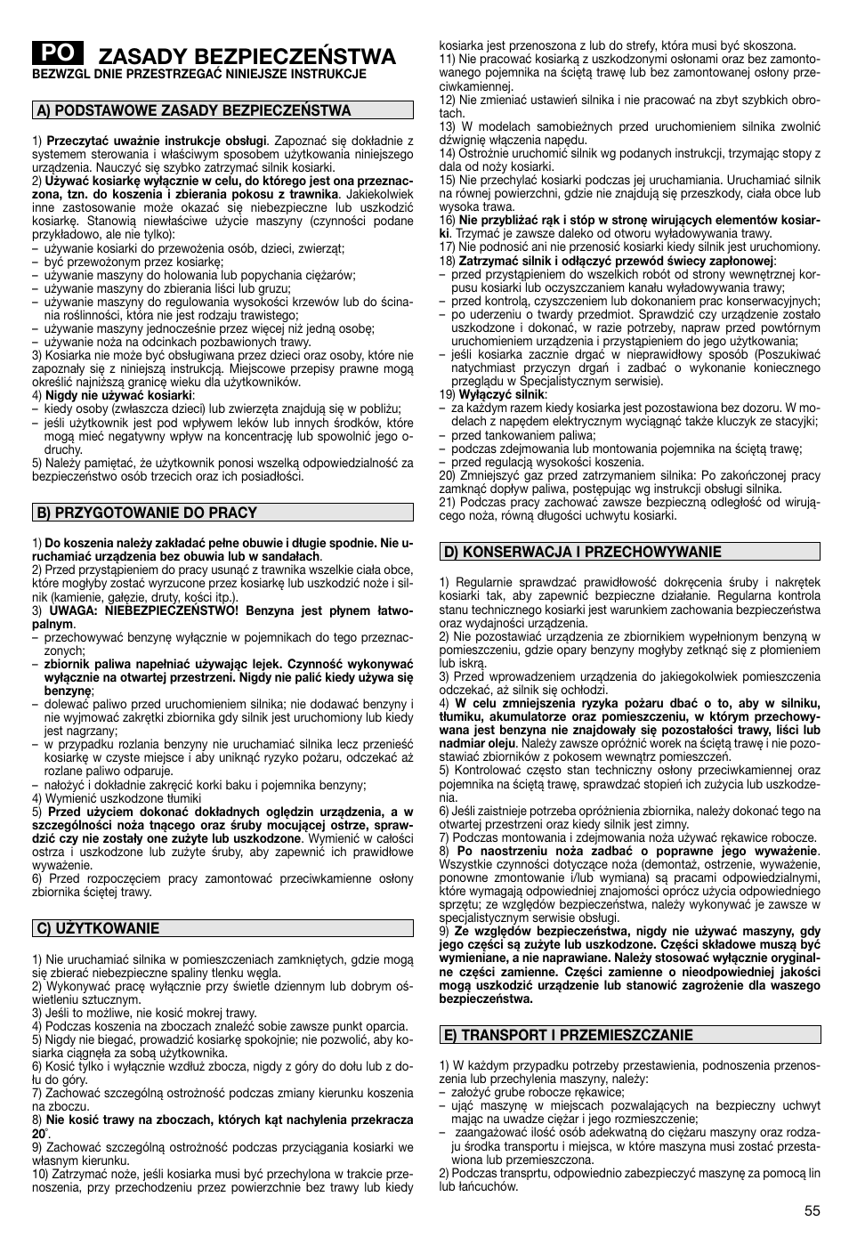 Zasady bezpieczeństwa | Makita PLM5115 User Manual | Page 55 / 132