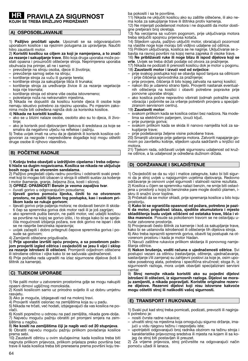 Pravila za sigurnost | Makita PLM5115 User Manual | Page 64 / 132