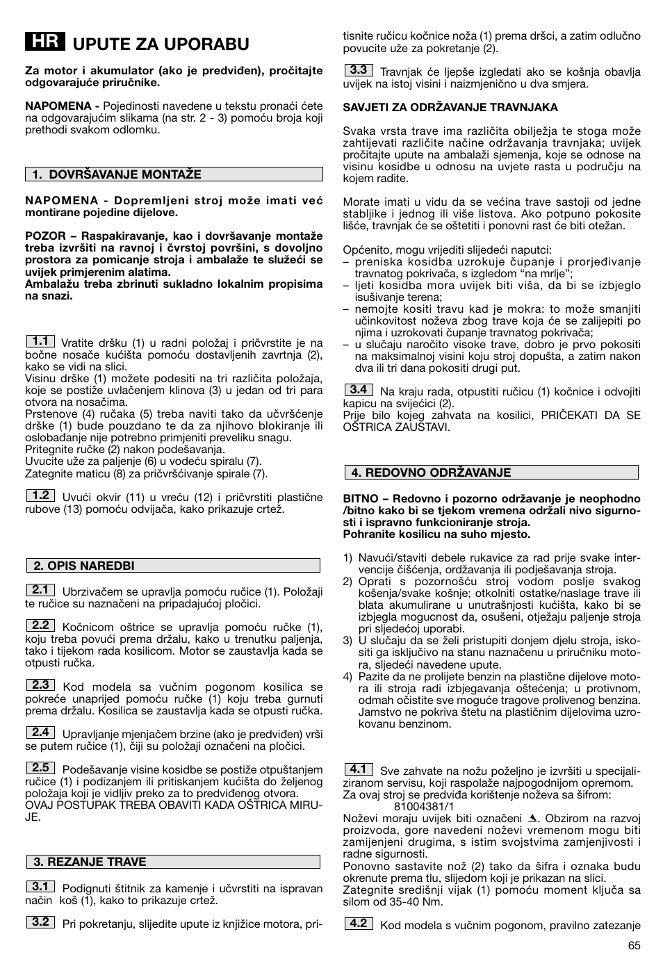 Upute za uporabu | Makita PLM5115 User Manual | Page 65 / 132