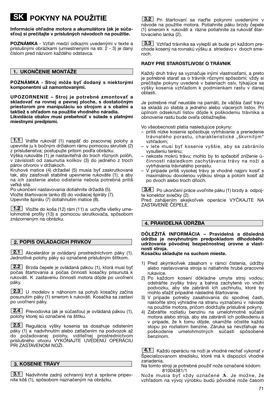 Pokyny na použitie | Makita PLM5115 User Manual | Page 71 / 132