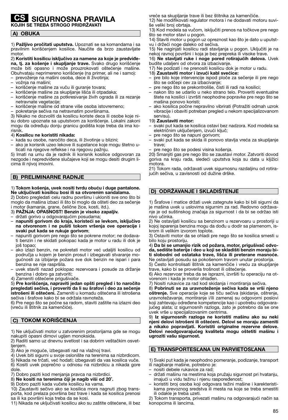 Sigurnosna pravila | Makita PLM5115 User Manual | Page 85 / 132