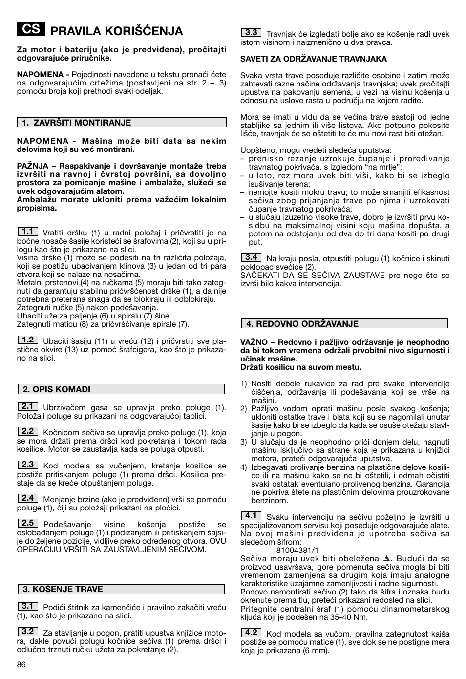 Pravila korišćenja | Makita PLM5115 User Manual | Page 86 / 132