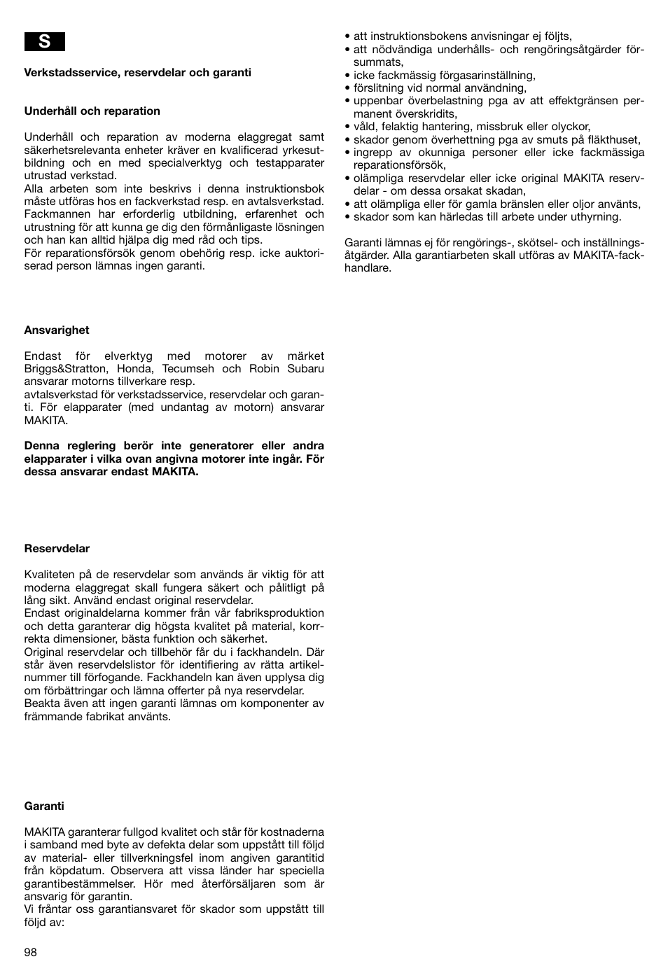 Makita PLM5115 User Manual | Page 98 / 132