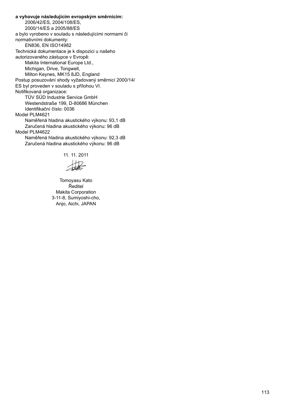 Makita PLM4622 User Manual | Page 113 / 212