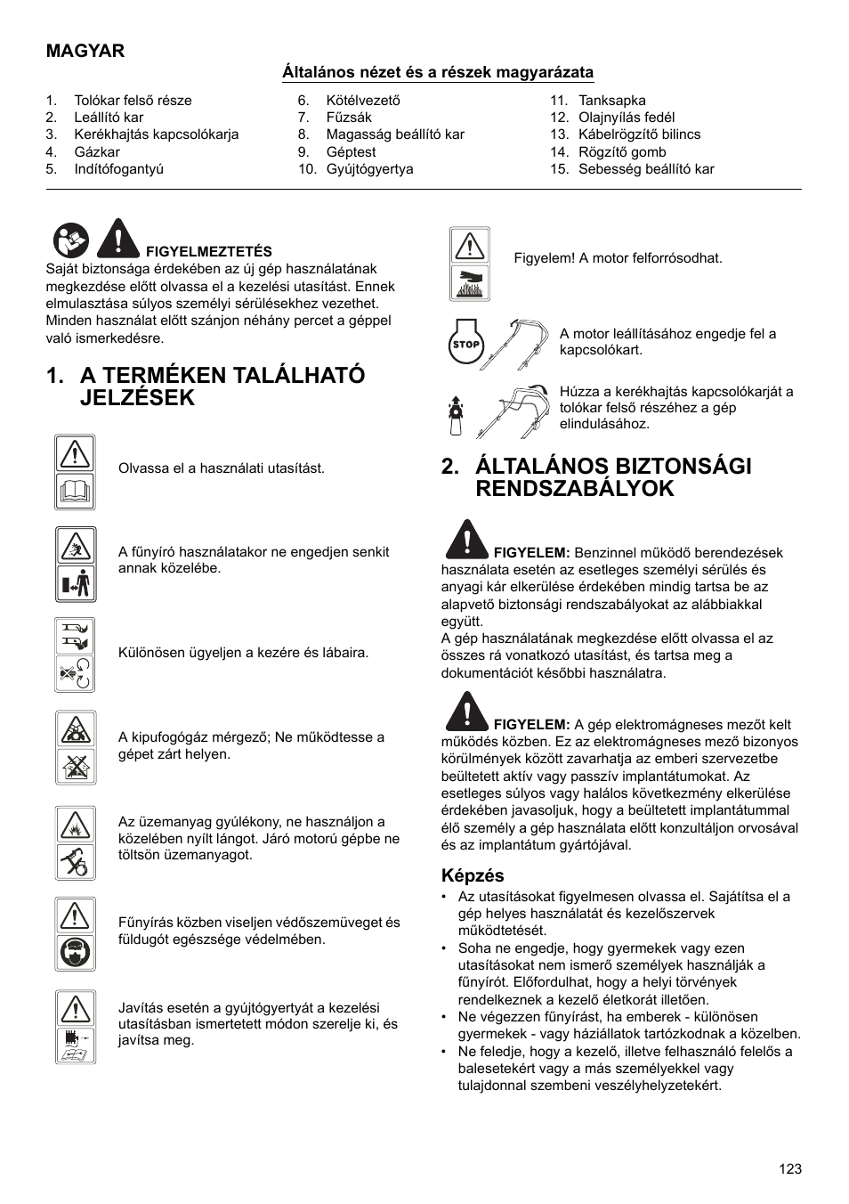 Magyar, Képzés | Makita PLM4622 User Manual | Page 123 / 212