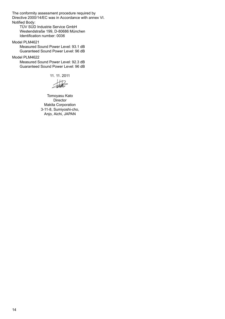 Makita PLM4622 User Manual | Page 14 / 212