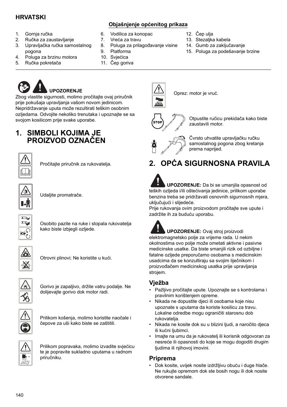 Hrvatski, Vježba, Priprema | Makita PLM4622 User Manual | Page 140 / 212