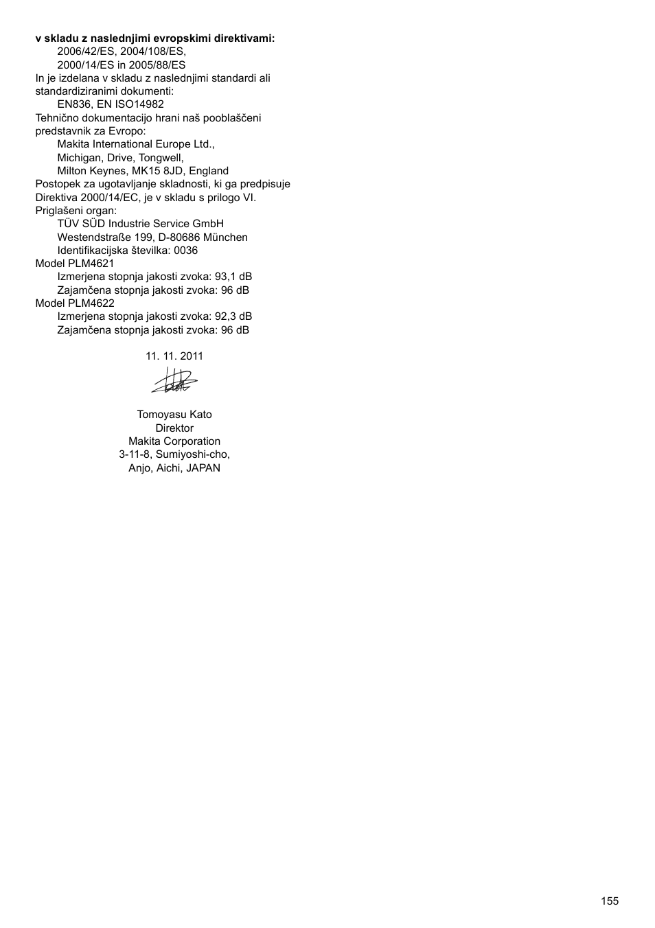Makita PLM4622 User Manual | Page 155 / 212