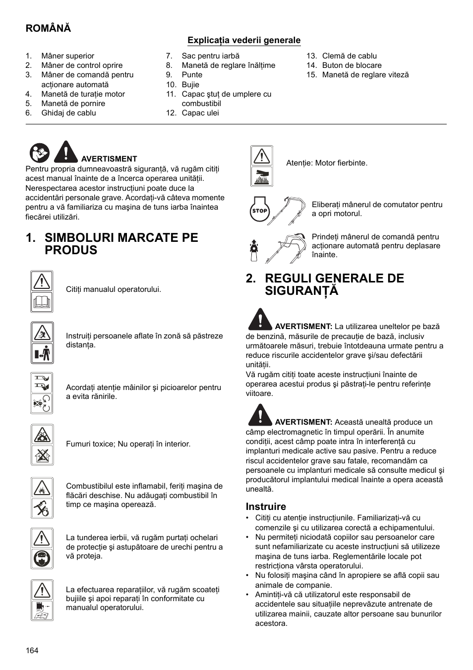 Română, Instruire | Makita PLM4622 User Manual | Page 164 / 212