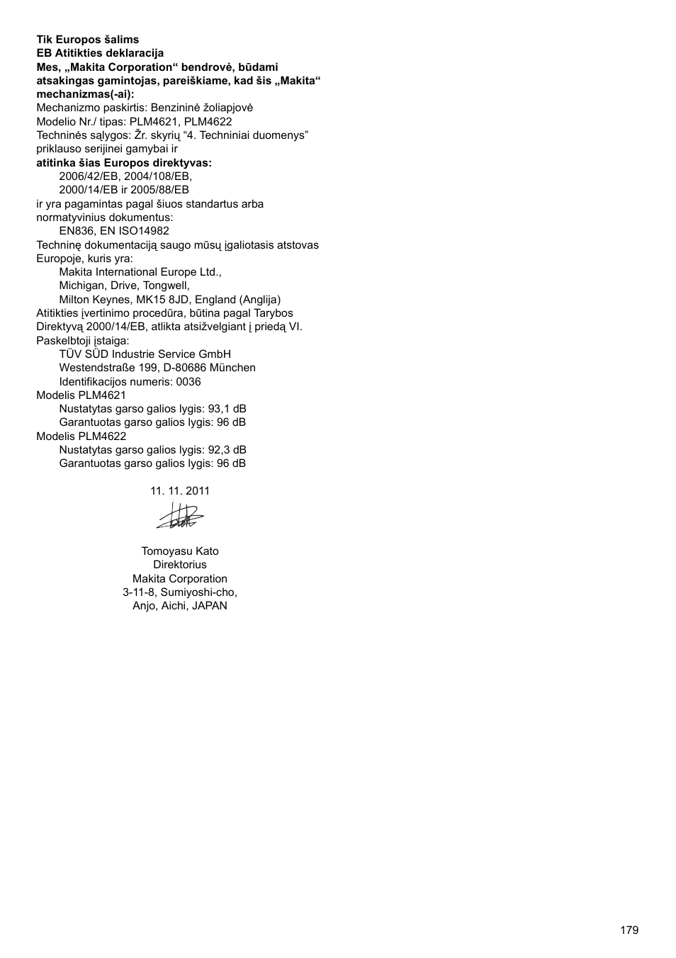 Makita PLM4622 User Manual | Page 179 / 212