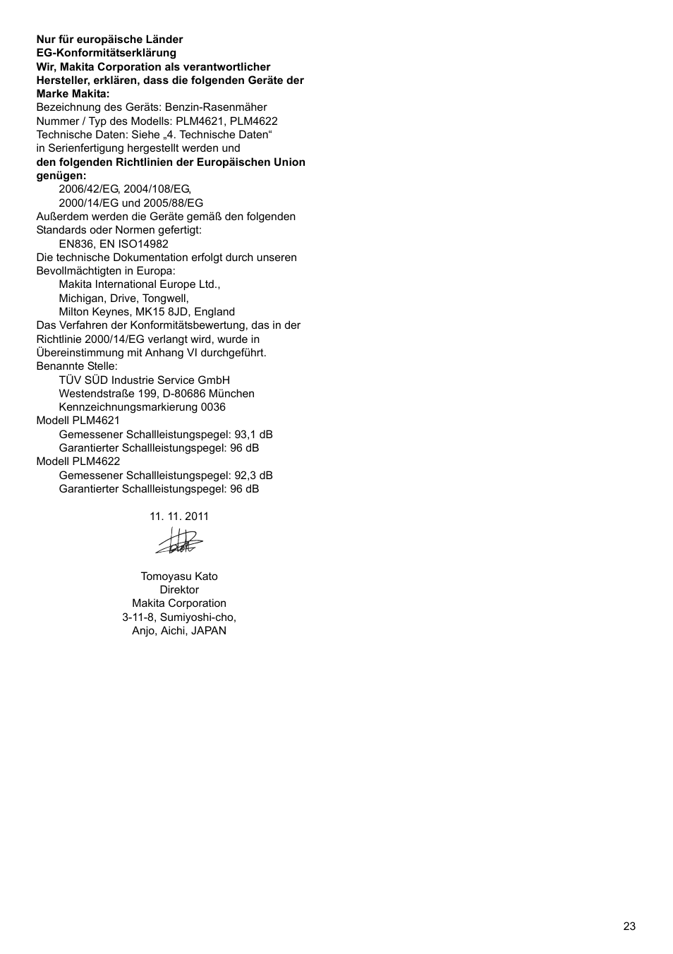 Makita PLM4622 User Manual | Page 23 / 212