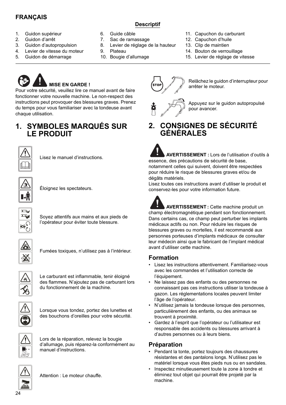 Français, Formation, Préparation | Makita PLM4622 User Manual | Page 24 / 212