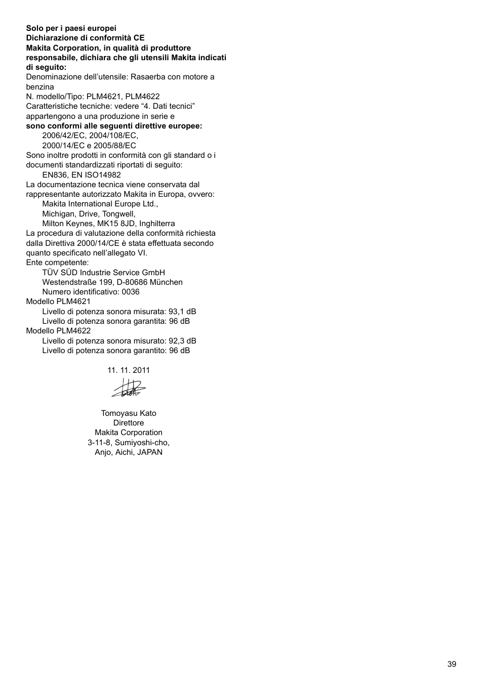 Makita PLM4622 User Manual | Page 39 / 212