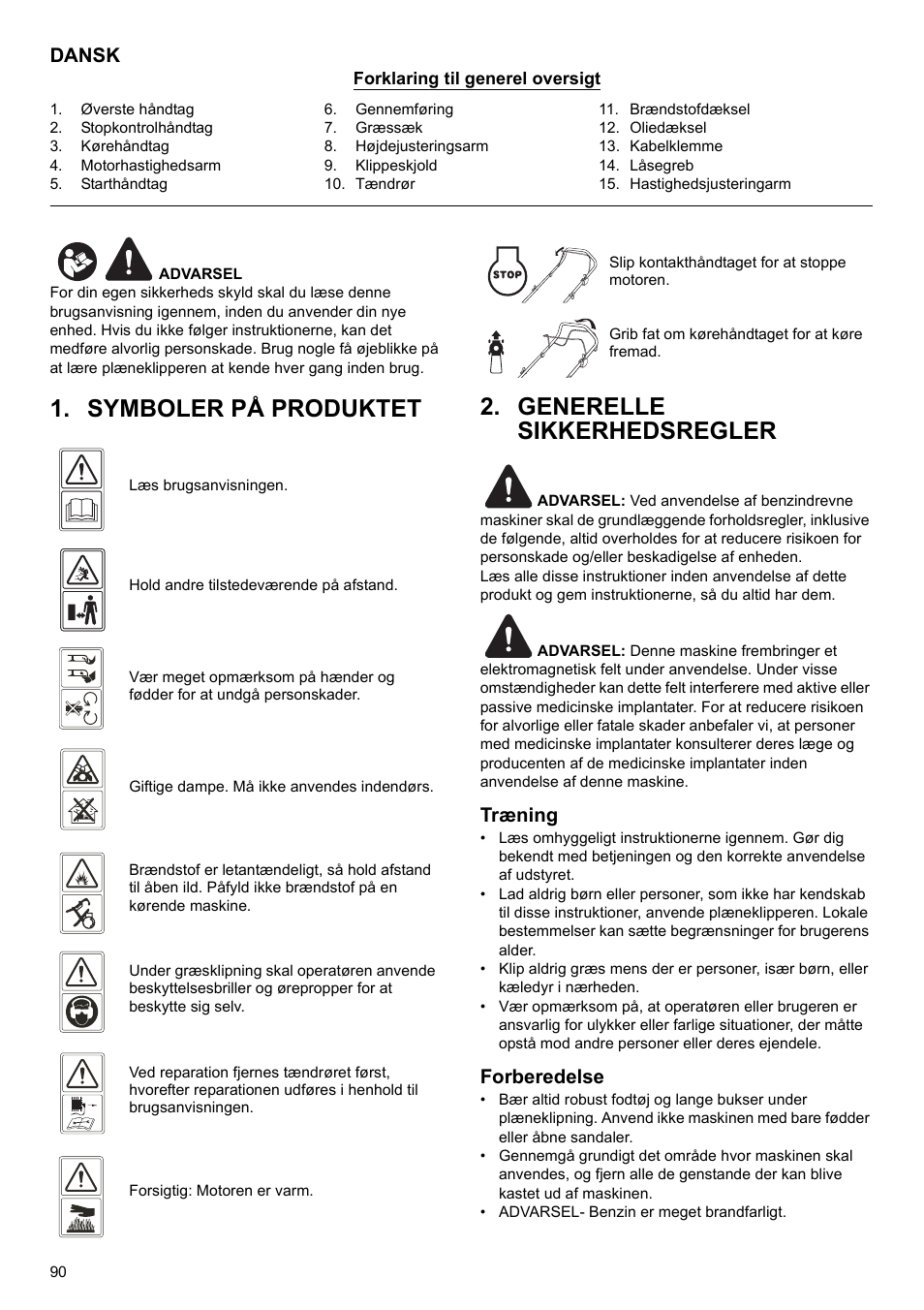 Dansk, Træning, Forberedelse | Makita PLM4622 User Manual | Page 90 / 212
