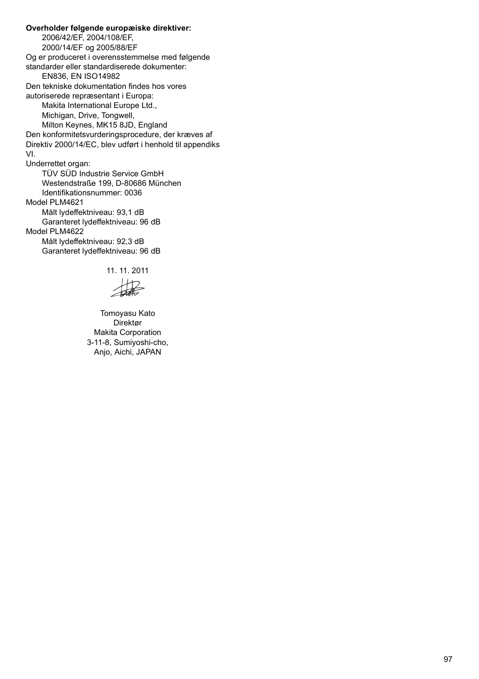 Makita PLM4622 User Manual | Page 97 / 212