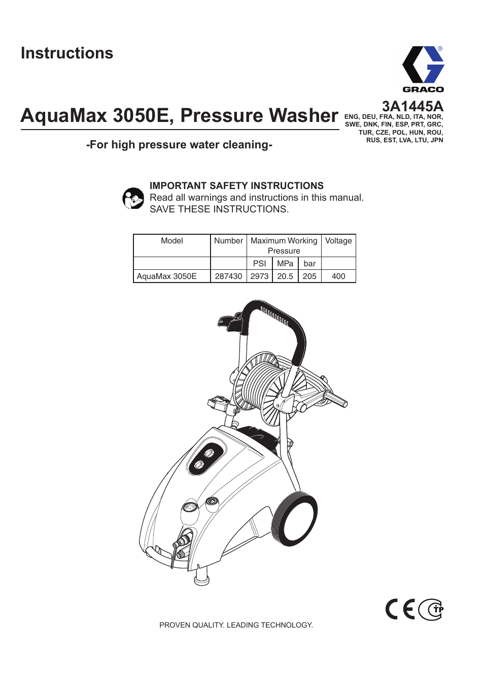 Graco AquaMax-E 3050 User Manual | 396 pages