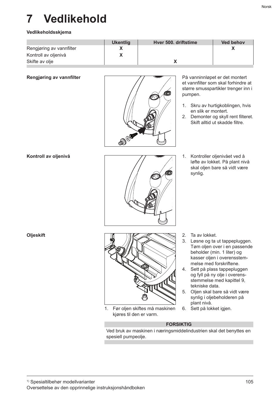 7 vedlikehold | Graco AquaMax-E 3050 User Manual | Page 105 / 396