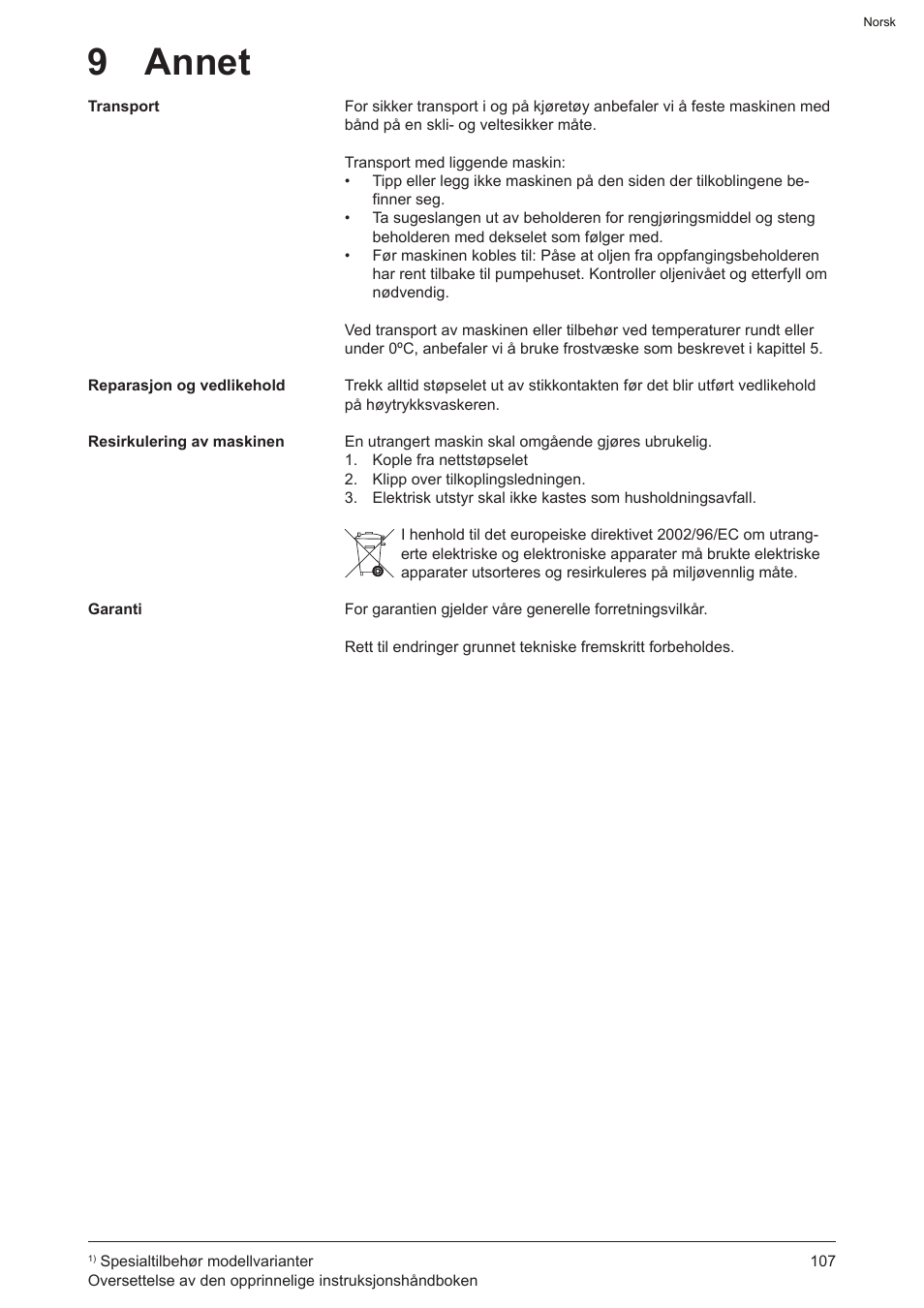 9 annet | Graco AquaMax-E 3050 User Manual | Page 107 / 396