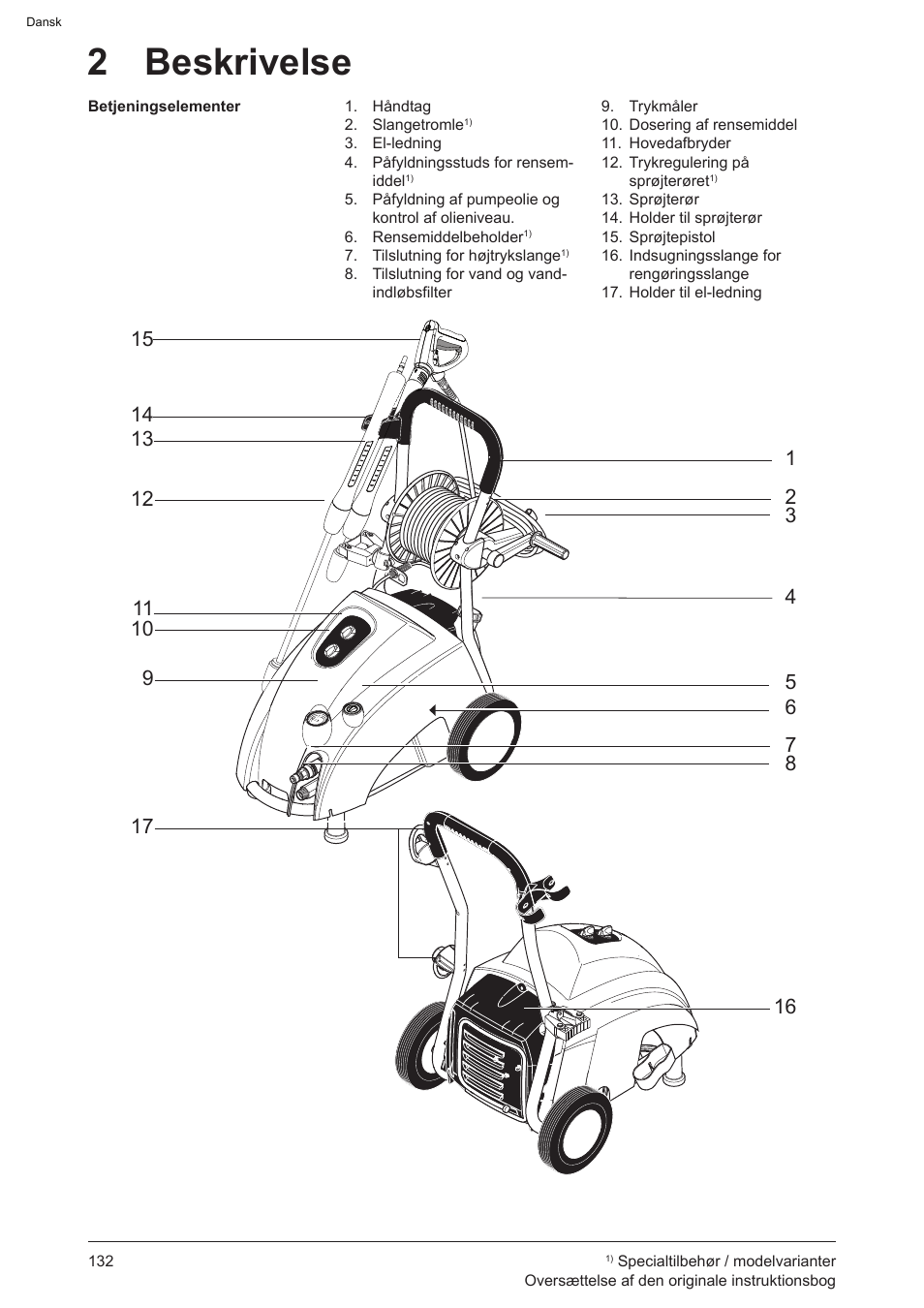 2 beskrivelse | Graco AquaMax-E 3050 User Manual | Page 132 / 396