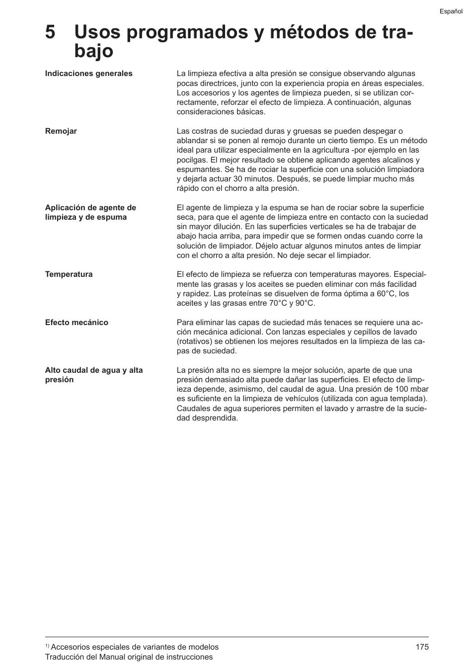 5 usos programados y métodos de tra- bajo | Graco AquaMax-E 3050 User Manual | Page 175 / 396