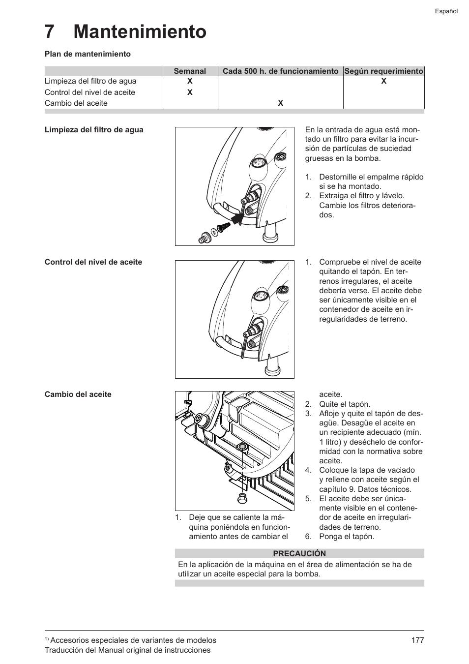 7 mantenimiento | Graco AquaMax-E 3050 User Manual | Page 177 / 396