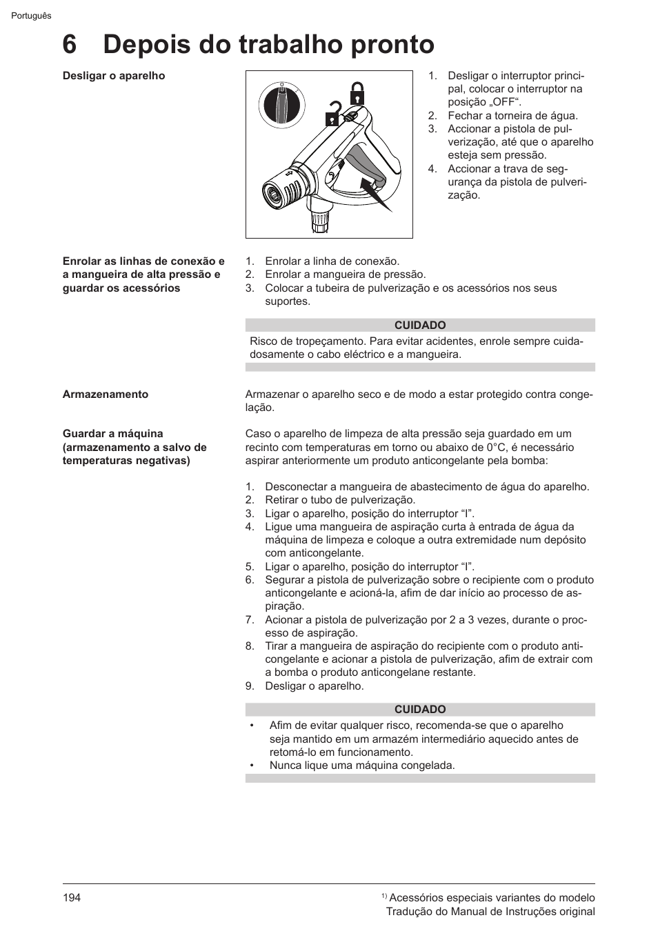6 depois do trabalho pronto | Graco AquaMax-E 3050 User Manual | Page 194 / 396