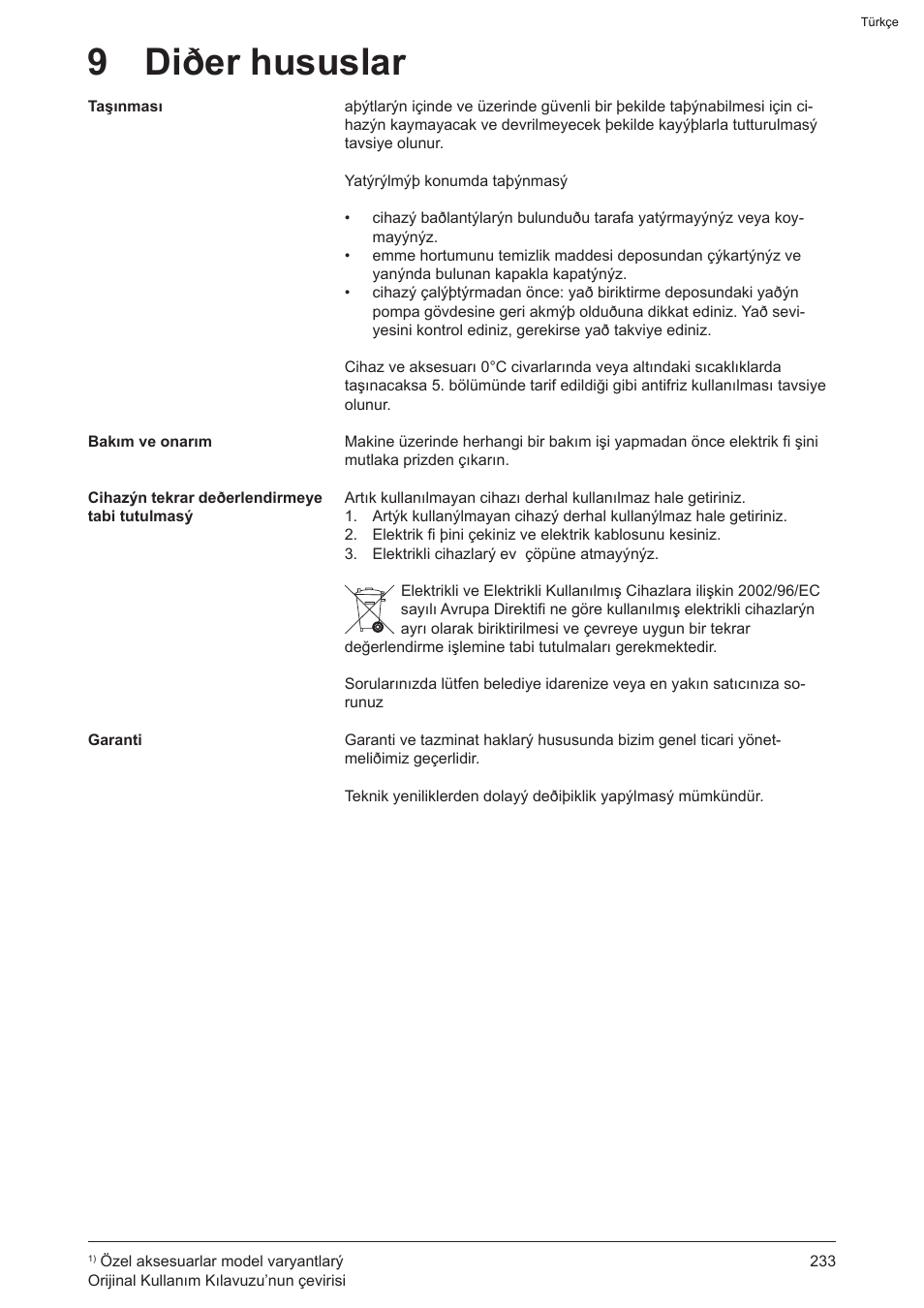 9 diðer hususlar | Graco AquaMax-E 3050 User Manual | Page 233 / 396