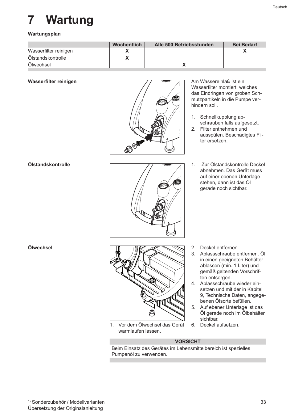 7 wartung | Graco AquaMax-E 3050 User Manual | Page 33 / 396