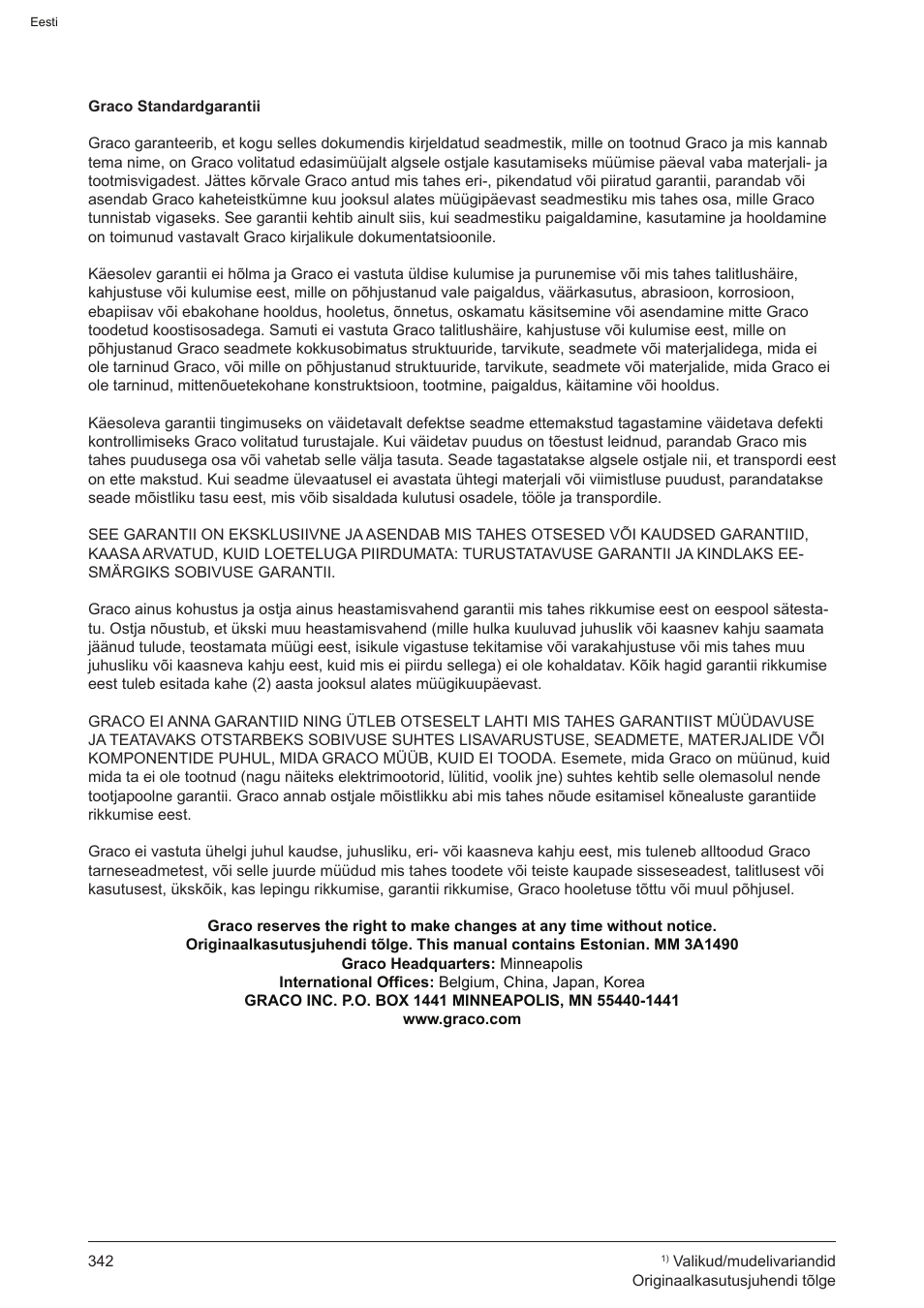 Graco AquaMax-E 3050 User Manual | Page 342 / 396