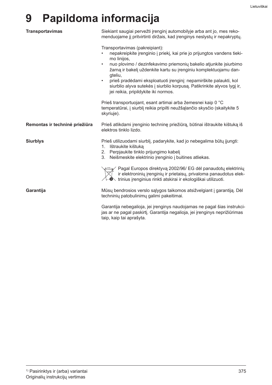 9 papildoma informacija | Graco AquaMax-E 3050 User Manual | Page 375 / 396