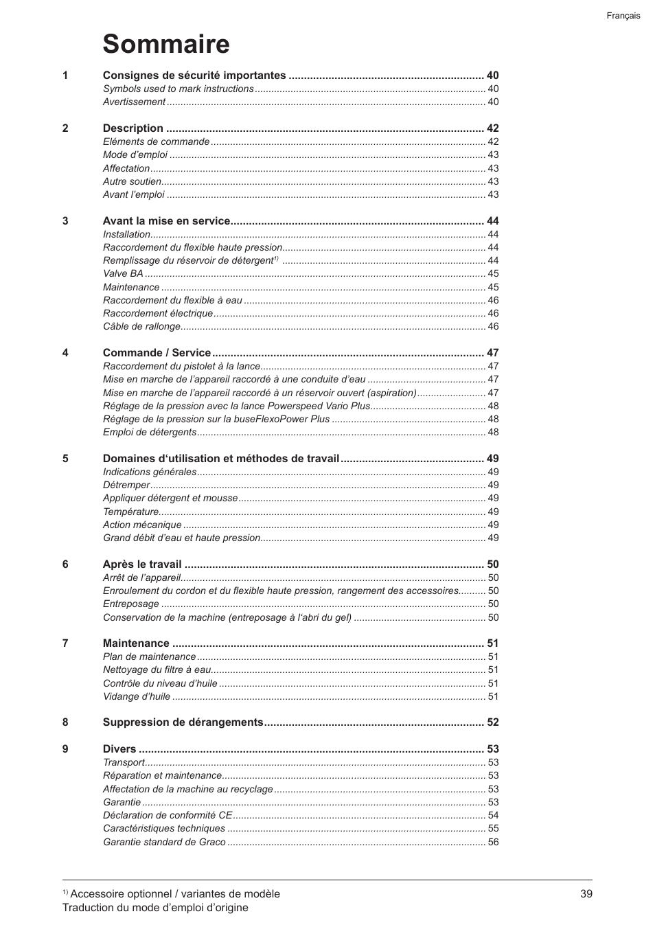 Sommaire | Graco AquaMax-E 3050 User Manual | Page 39 / 396