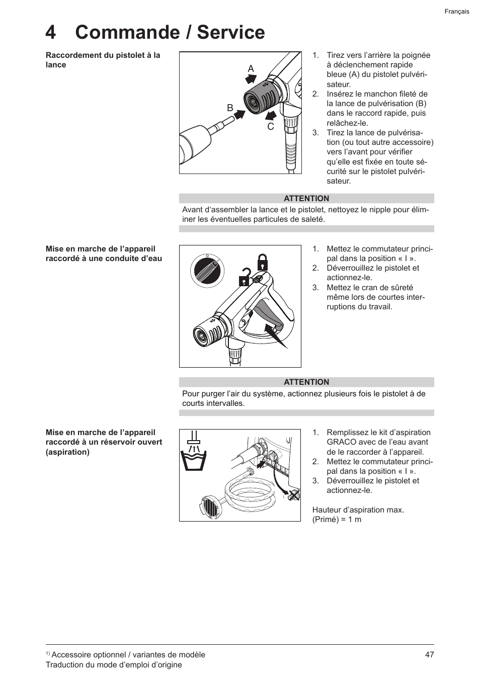 4 commande / service | Graco AquaMax-E 3050 User Manual | Page 47 / 396