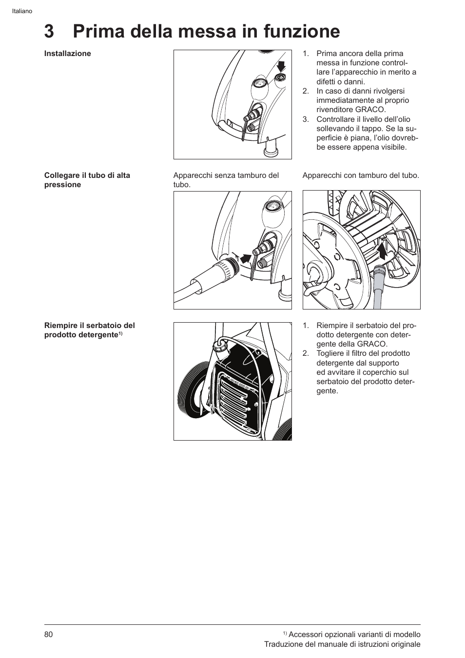 3 prima della messa in funzione | Graco AquaMax-E 3050 User Manual | Page 80 / 396