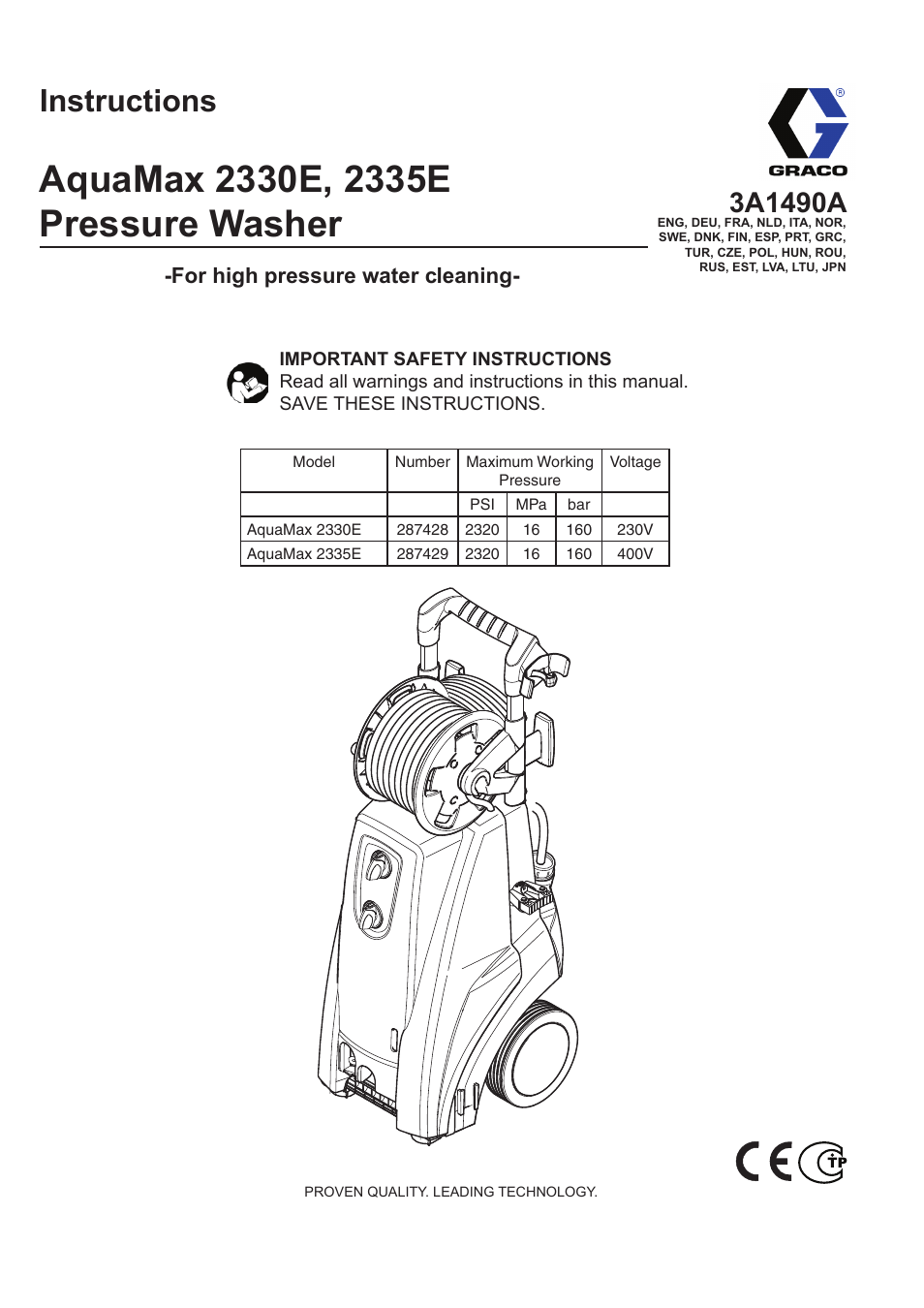 Graco AquaMax 2335E User Manual | 376 pages