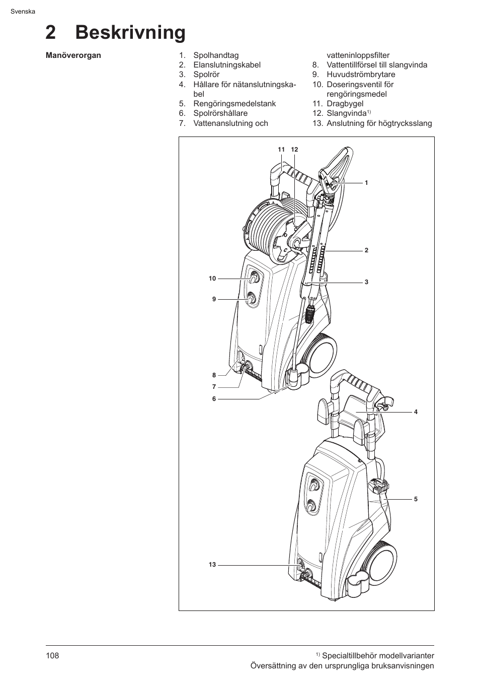 2 beskrivning | Graco AquaMax 2335E User Manual | Page 108 / 376