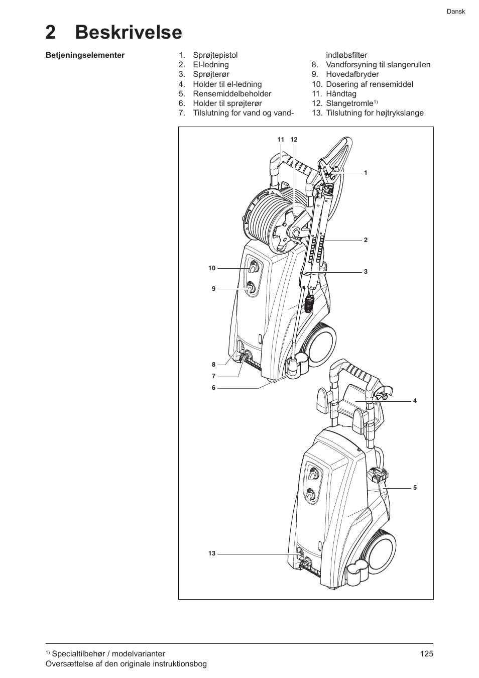 2 beskrivelse | Graco AquaMax 2335E User Manual | Page 125 / 376