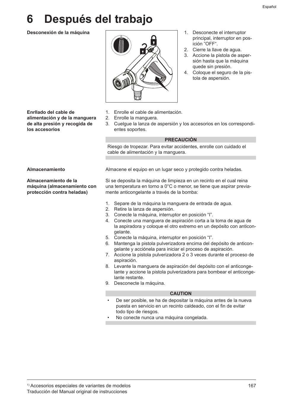 6 después del trabajo | Graco AquaMax 2335E User Manual | Page 167 / 376
