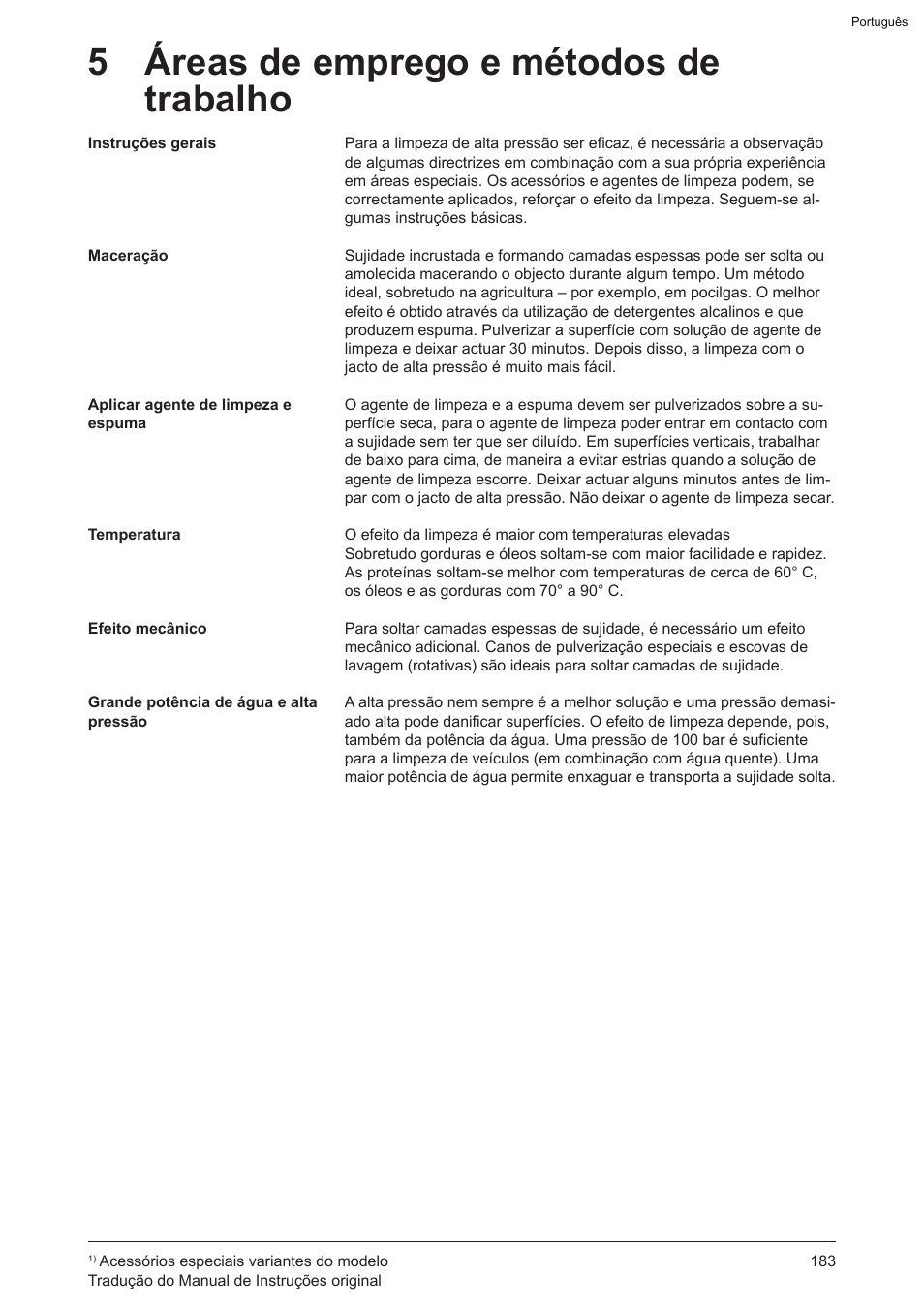 5 áreas de emprego e métodos de trabalho | Graco AquaMax 2335E User Manual | Page 183 / 376
