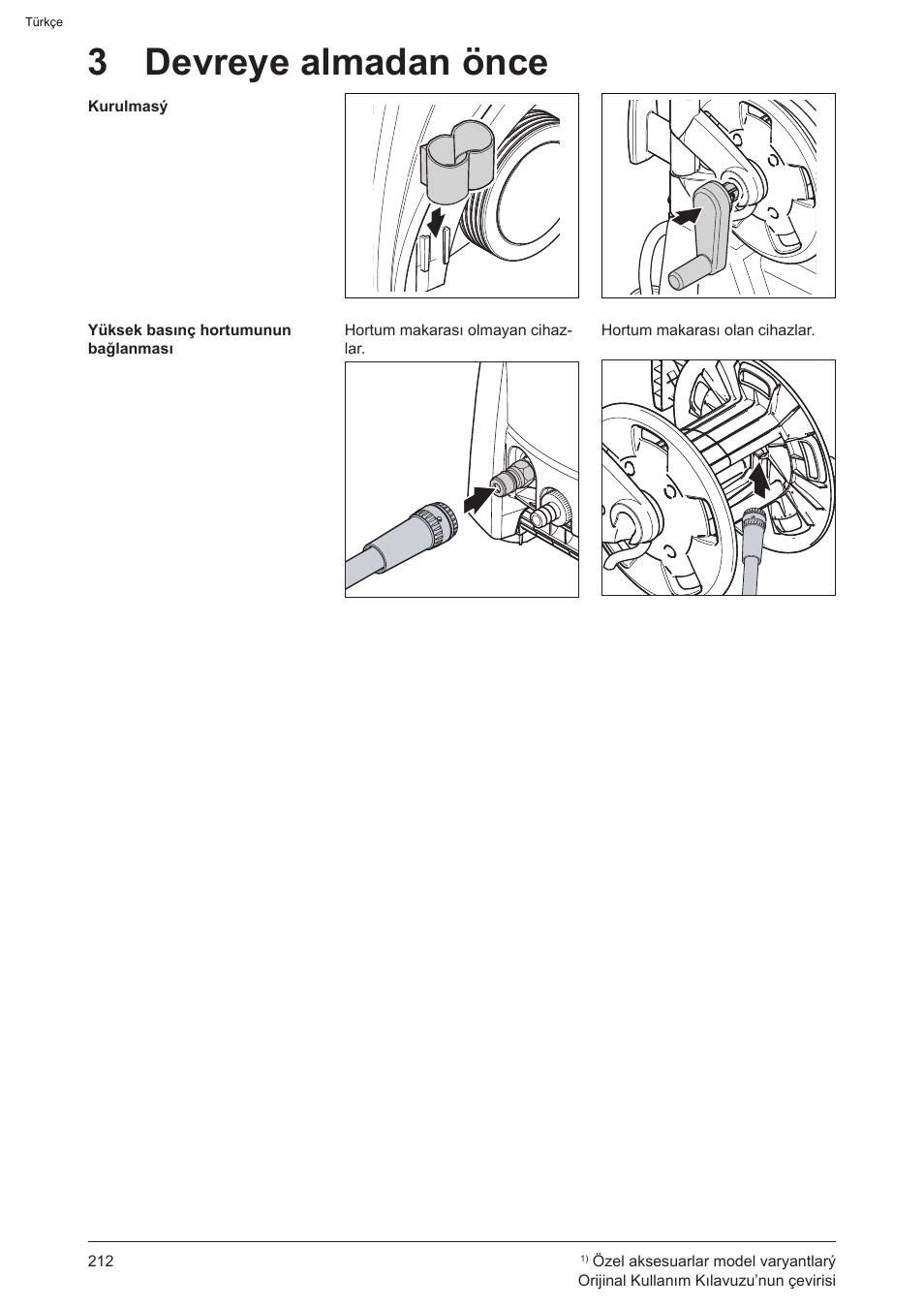 3 devreye almadan önce | Graco AquaMax 2335E User Manual | Page 212 / 376