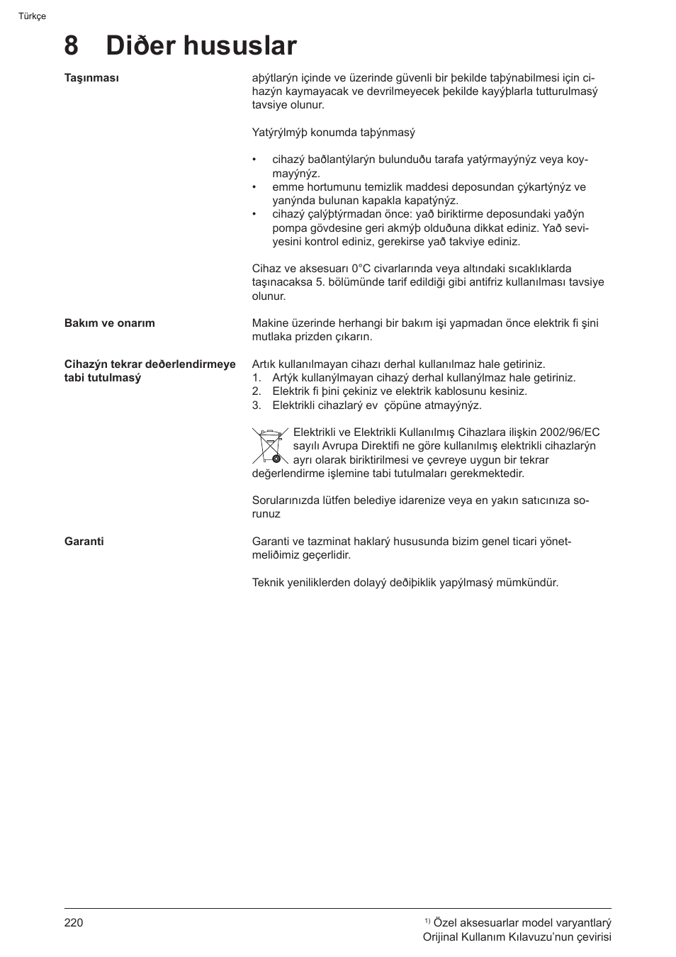 8 diðer hususlar | Graco AquaMax 2335E User Manual | Page 220 / 376