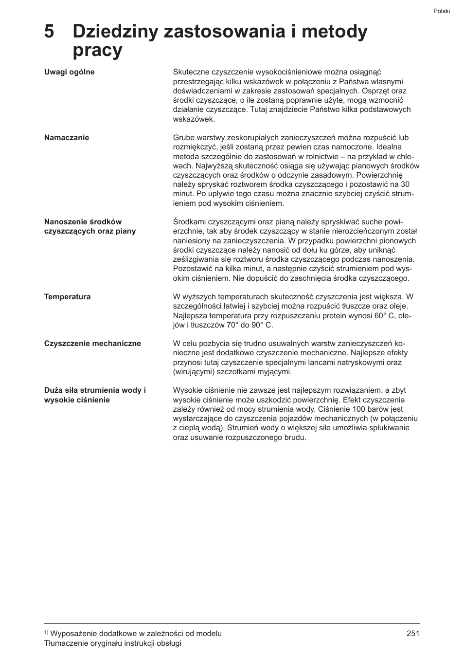 5 dziedziny zastosowania i metody pracy | Graco AquaMax 2335E User Manual | Page 251 / 376