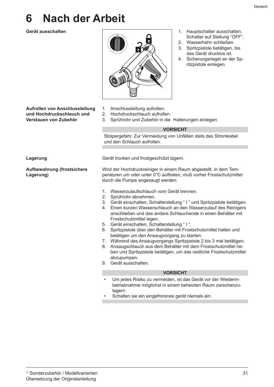 6 nach der arbeit | Graco AquaMax 2335E User Manual | Page 31 / 376