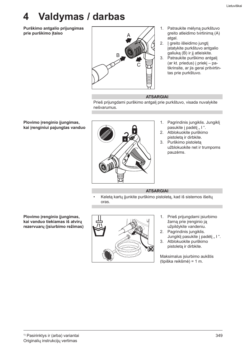 4 valdymas / darbas | Graco AquaMax 2335E User Manual | Page 349 / 376