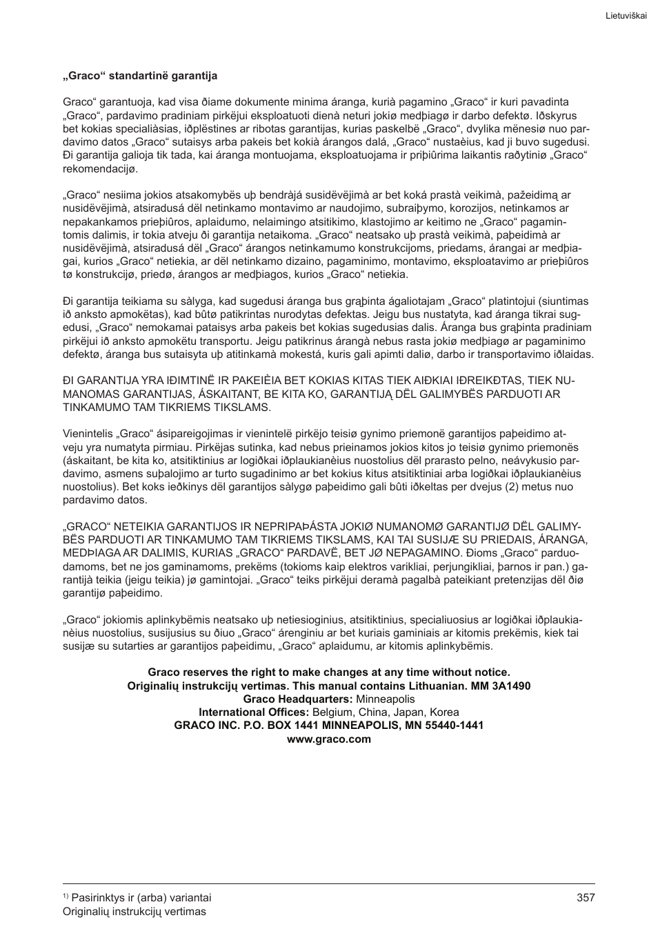Graco AquaMax 2335E User Manual | Page 357 / 376