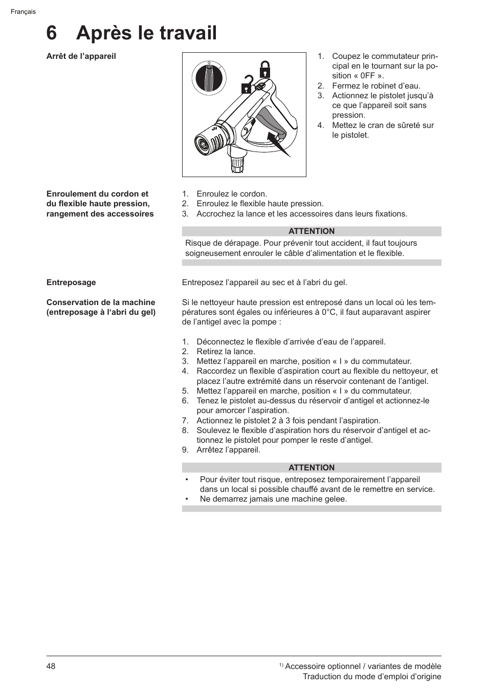 6 après le travail | Graco AquaMax 2335E User Manual | Page 48 / 376