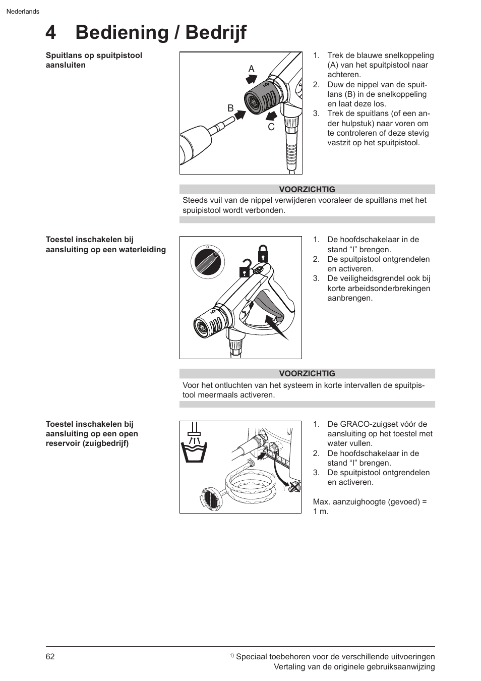 4 bediening / bedrijf | Graco AquaMax 2335E User Manual | Page 62 / 376